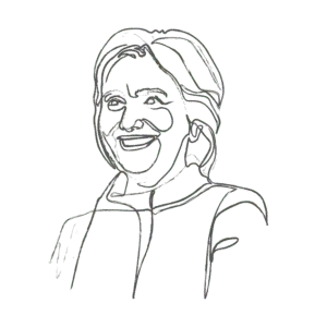 Illustration of Hillary Clinton: an example for an Enneagram Type 1 personality