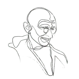 Illustration of Mahatma Gandhi: an example for an Enneagram Type 1 personality