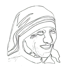Illustration of Mother Teresa: an example for an Enneagram Type 2 personality