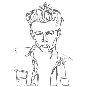 Illustration of James Dean: an example for an Enneagram Type 4 personality