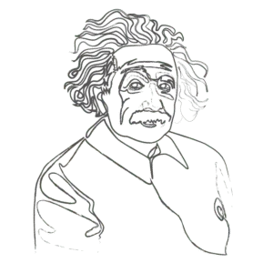 Illustration of Albert Einstein: an example for an Enneagram Type 5 personality
