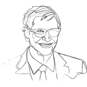 Illustration of Bill Gates: an example for an Enneagram Type 5 personality