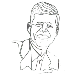 Illustration of John F. Kennedy: an example for an Enneagram Type 7 personality