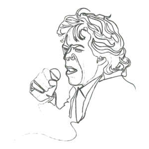Illustration of Mick Jagger: an example for an Enneagram Type 7 personality