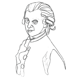 Illustration of W.A. Mozart: an example for an Enneagram Type 7 personality
