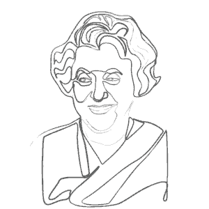 Illustration of Indira Gandhi: an example for an Enneagram Type 8 personality