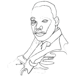 Illustration of Martin Luther King Jr.: an example for an Enneagram Type 8 personality