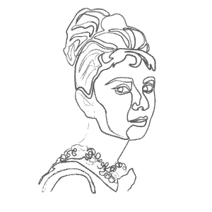 Illustration of Audrey Hepburn: an example for an Enneagram Type 9 personality