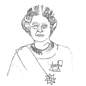 Illustration of Queen Elizabeth II: an example for an Enneagram Type 9 personality