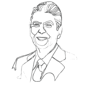 Illustration of Ronald Reagan: an example for an Enneagram Type 9 personality